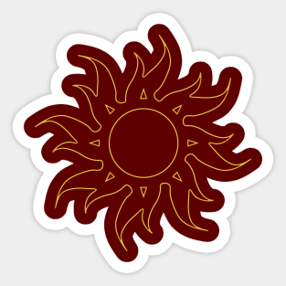 Red Sun Sticker